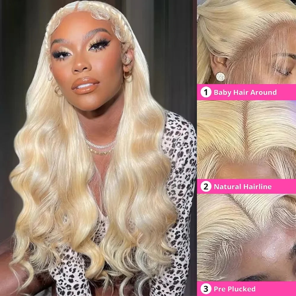 250% Lace Frontal Wig 613 Blonde 13x4 13x6 Body Wave Lace Front Wig Preplucked Brazilian Lace Front Human Hair Wig 28 32 38 Inch