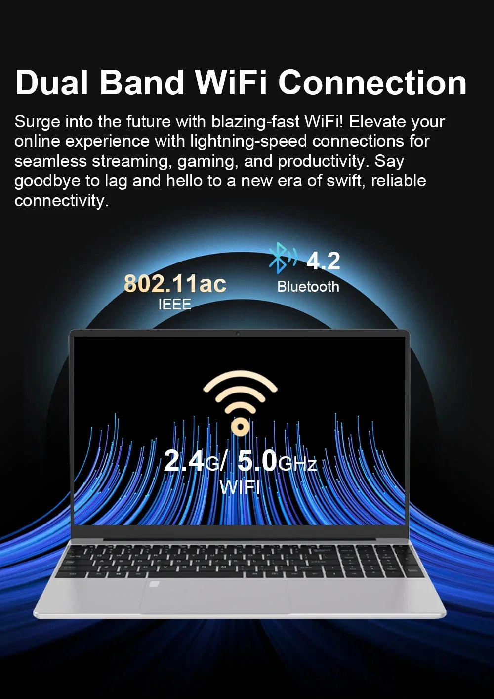 15.6 inch Laptop Computer Intel Celeron N4000 Notebook PC Fingerprint Unlock Windows 11 Pro 16GB RAM 1TB SSD 1920*1080P Laptops