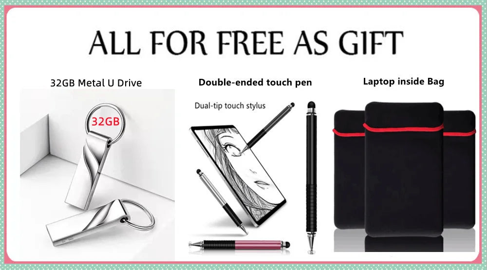 New Arrivals 12th Generation Intel N100 Dual Screen Laptop Gaming Laptop 15.6inch 2K LCD+7inch IPS Touch Screen PC Portable