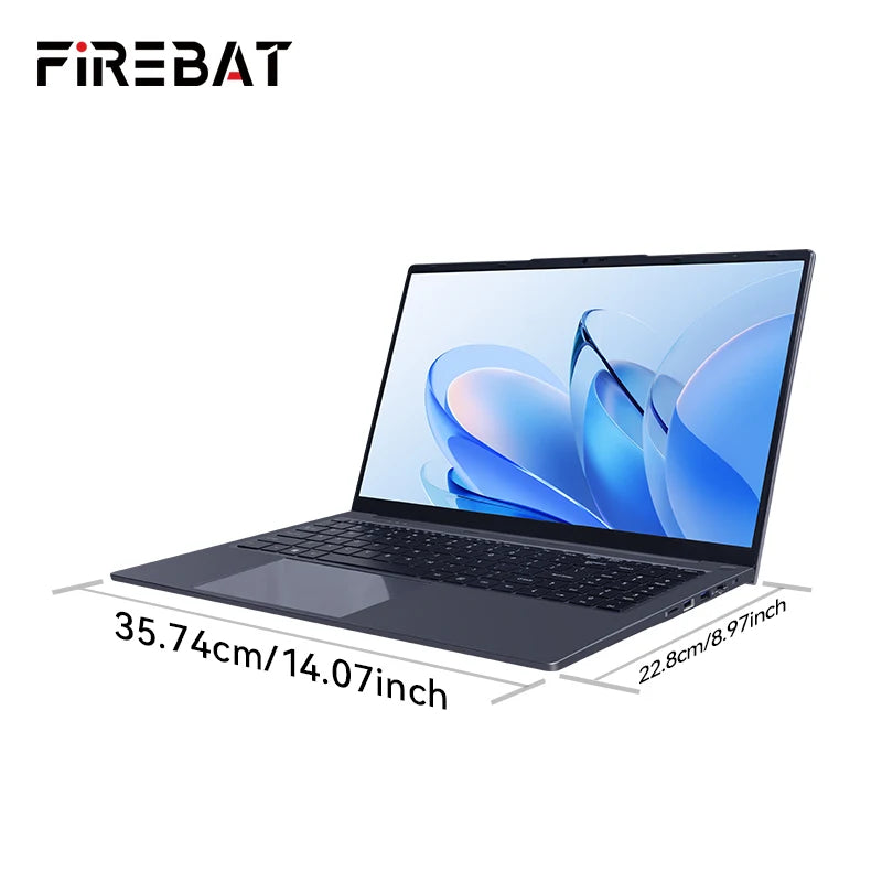 Firebat Laptop AT15 15.6 Inch Intel N150 DDR4 16GB RAM 512GB 1TB SSD 1920*1080 Windows 11 Notebook Backlit Integrated Numpad