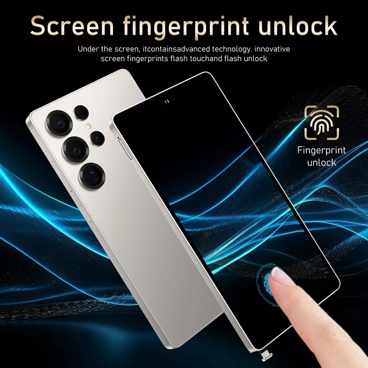 Global Vision S24 Ultra Smartphone 5G Android 5800mAH 8GB RAM 512G ROM 6.8Inch 1920x1080HD 24+48MP MTK10 4G Network Mobile Phone