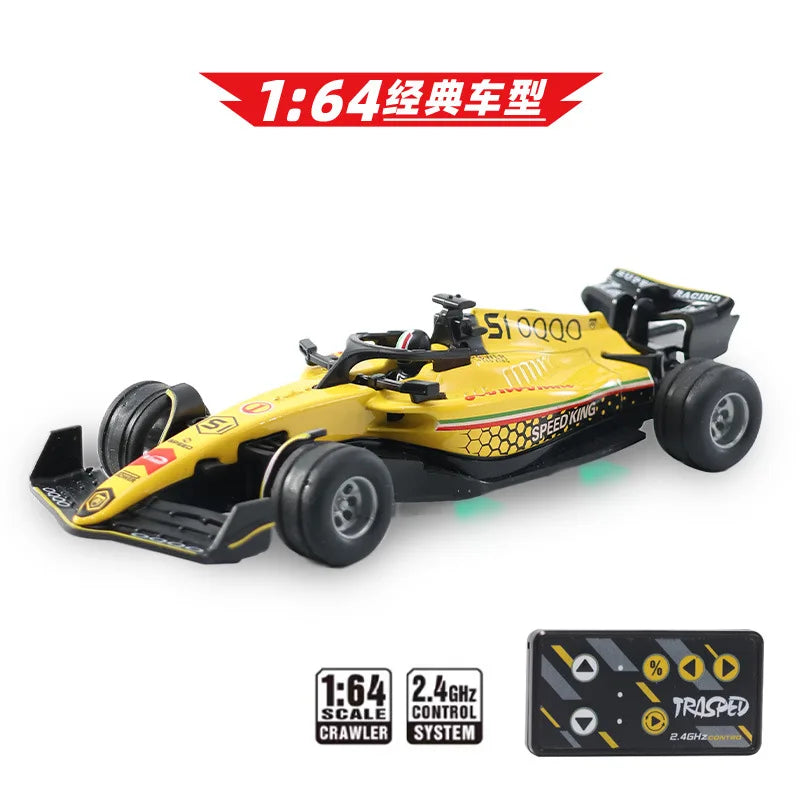 2025 New RC car August Product 1:64 Mini Alloy Car Model, Adjustable Lighting Formula Racing, Children's Remote Control Car