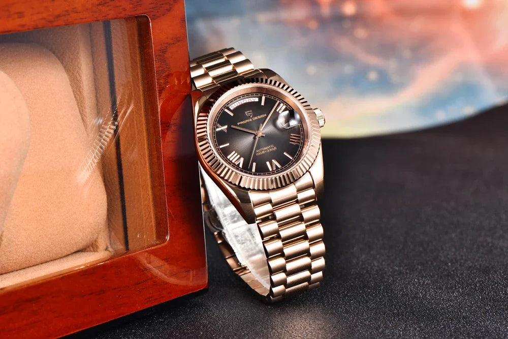 PAGANI DESIGN DD36 Men's Watches Rose Gold Luxury Automatic Watch For Men Mechanical Wristwatches Sapphire Mirror Clock Gift Man