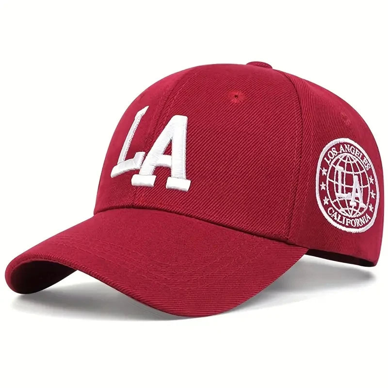 Unisex LA Letter Embroidery Baseball Caps Spring and Autumn Outdoor Adjustable Casual Hats Sunscreen Hat Sports Golf Cap