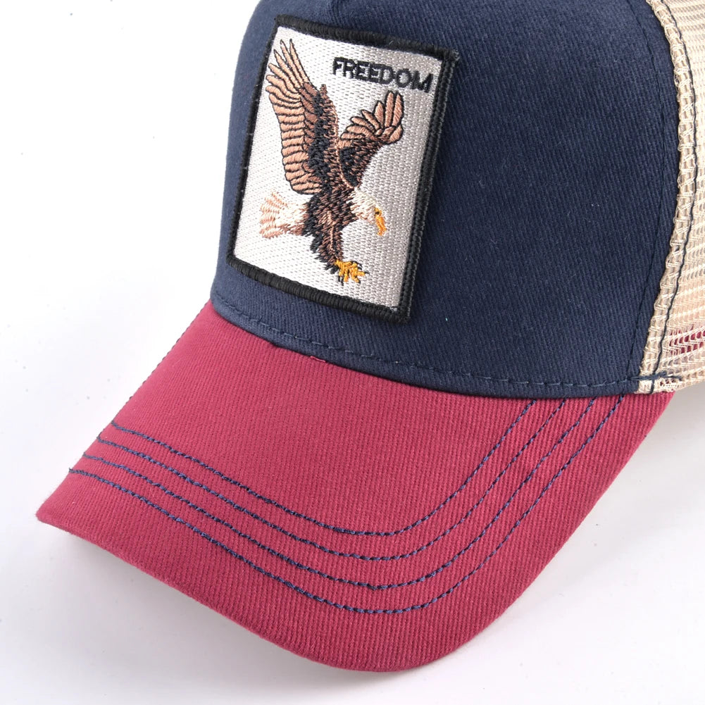Fashion Baseball Cap With Eagle Embroidery Patch Men And Women Four Season Outdoor Trucker Cap Outdoor Casual Sport Visor Hat