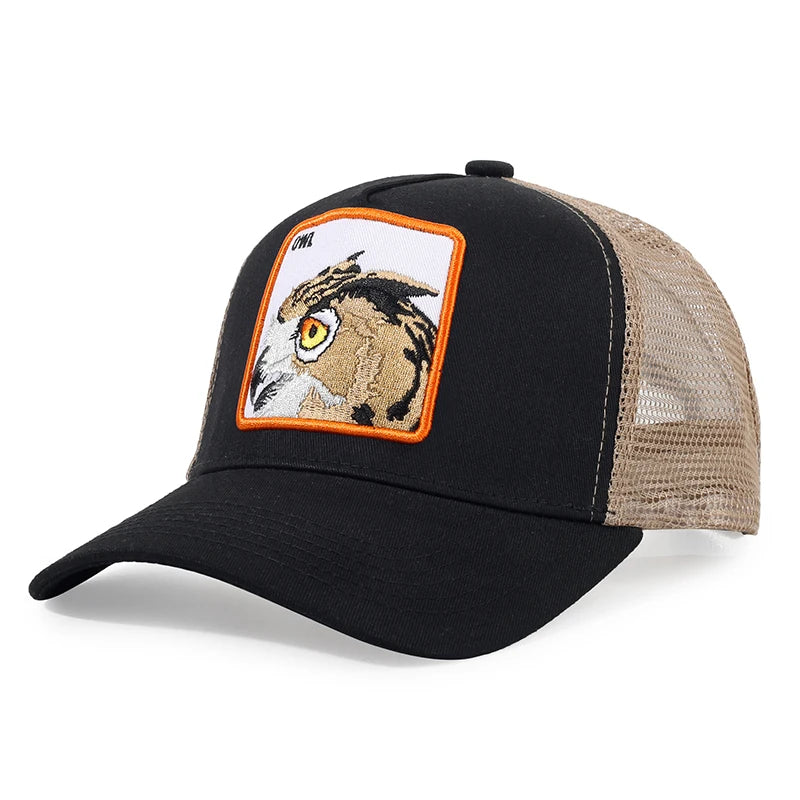 Animal Embroidery Color Block Cartoon Baseball Hats New Men Women Mesh Sunshade Casual Breathable Fashion Versatile Trucker Caps