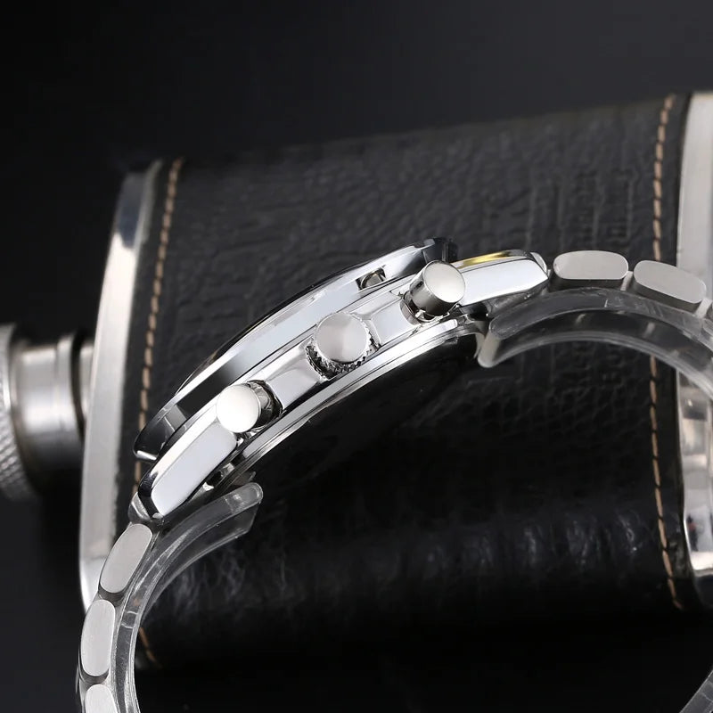 PLADEN New Arrival Luxury Watch For Men Fashion Stainless Steel Chronograph Quartz Wristwatch Business Sport Waterproof Watches