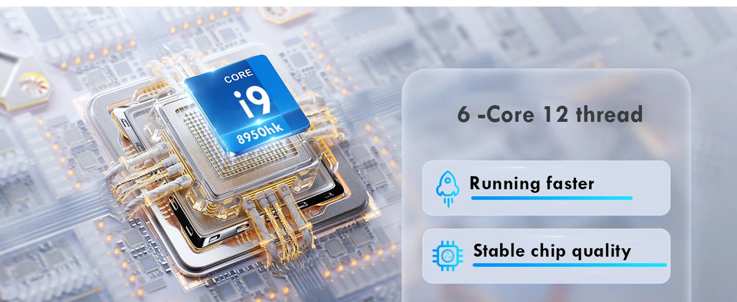 14.1-inch Portable Windows 11 Gaming Laptop Computer PC Intel Core i9-8950HK Notebook 16GB RAM 1TB SSD Office Study Laptops PC