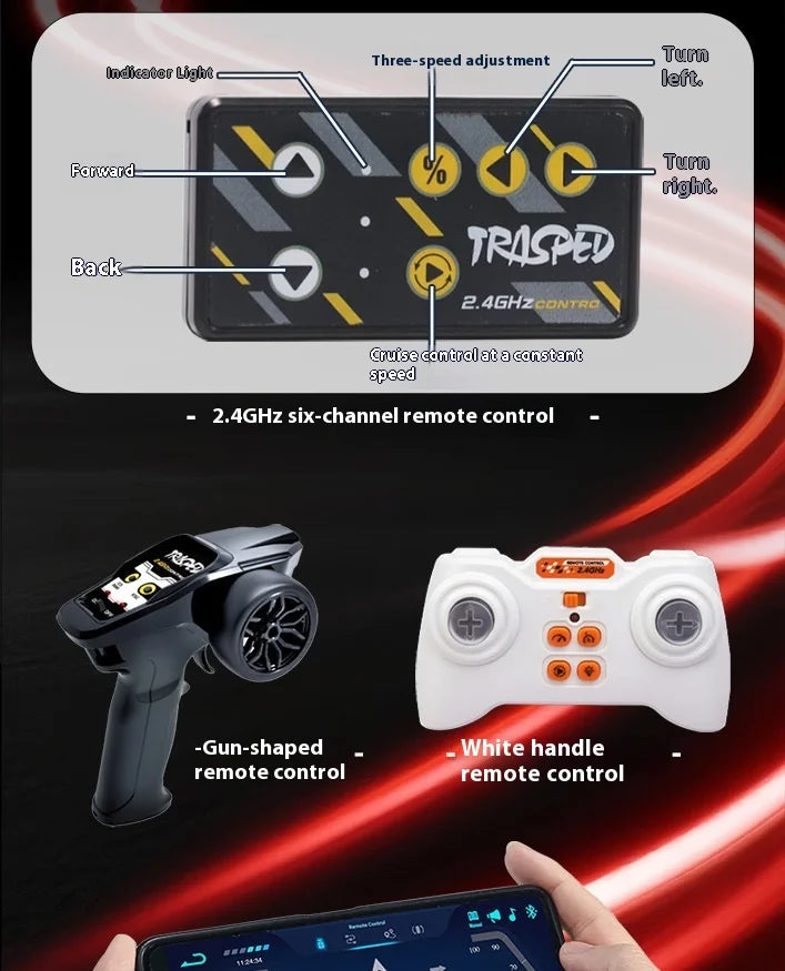 2025 New RC car August Product 1:64 Mini Alloy Car Model, Adjustable Lighting Formula Racing, Children's Remote Control Car