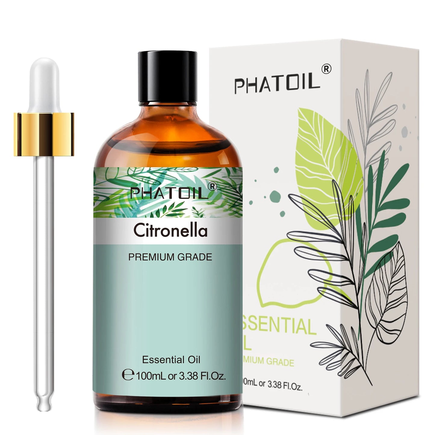PHATOIL 100ml Natural Essential Oil For Skin Aromatherapy Lemongrass Eucalyptus Lavender Peppermint Fragrance Essential Oils