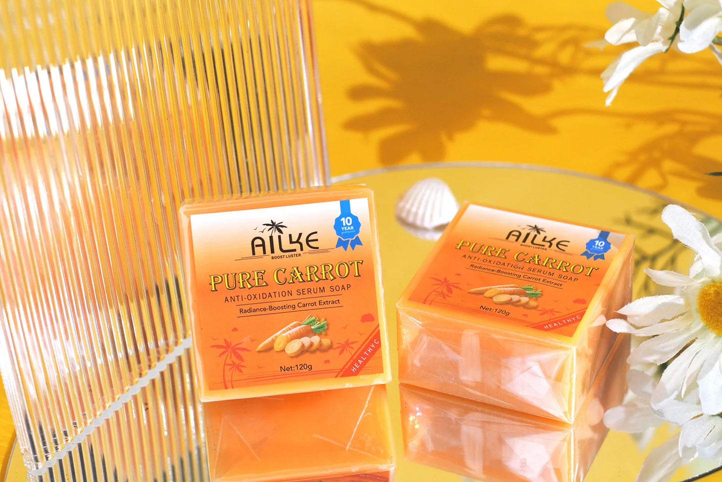 AILKE Pure Carrot Anti-Oxidation Serum Soap, Whitening, Clean Stains, Skin Brightening Soap Bar, With Vitamin C, For Body, Face