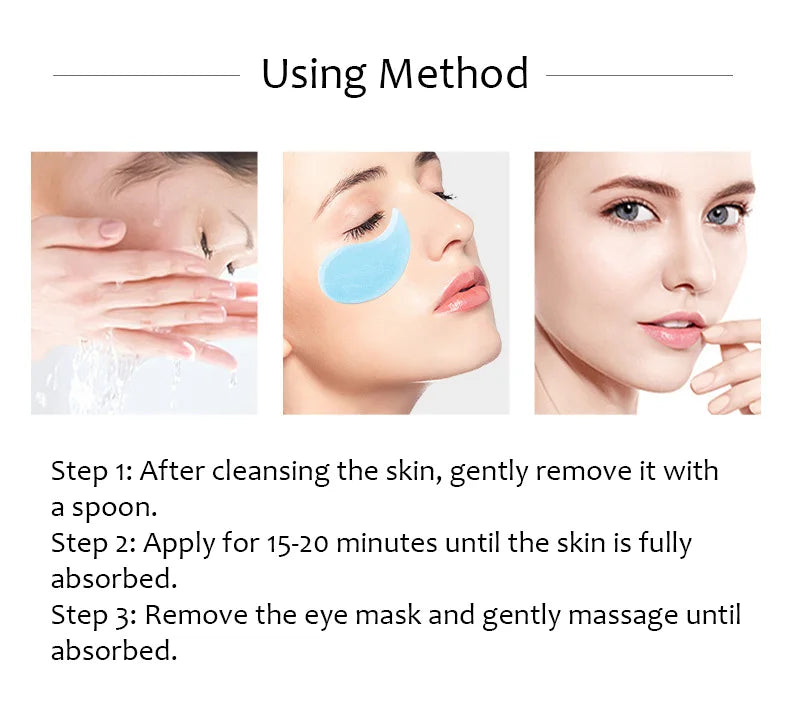 60pcs Hyaluronic Acid Crystal Collagen Eye Mask Anti Dark Circles Remove Eye Bags Moisturizing Firming Eye Patches Skin Care