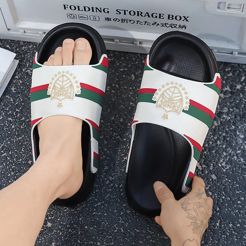 YRZL Men's Slippers Lightweight Non Slip EVA Slides Big Size Summer Beach Shoes Comfortable Fashion Thick Sole Sandals for Men