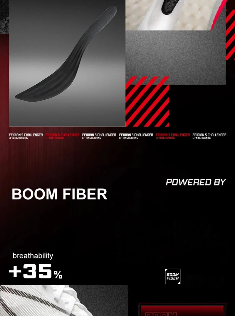 Li-Ning Men's FEIDIAN 5 CHALLENGER Racing Running Shoes SUPER BOOM Cushion CARBON-FIBER PLATE LiNing Competitive Sneaker ARMV001