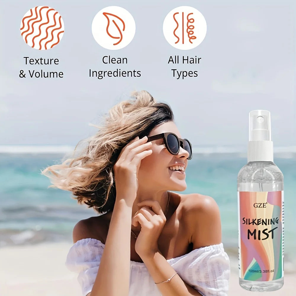 GZE HAIR SILKENING SPRAY Silk Therapy Thermal Shield,tThermal-Pressing Product that Polishes, Silkens, and Smooths Curly Texture