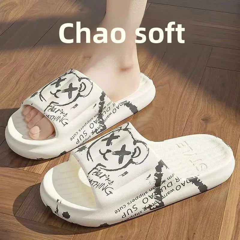 Anti-Odor Men's Slippers Summer Bathroom Couples Indoor Outdoor Wearable Non-Slip Durable Cold Slippers Women's Slippers