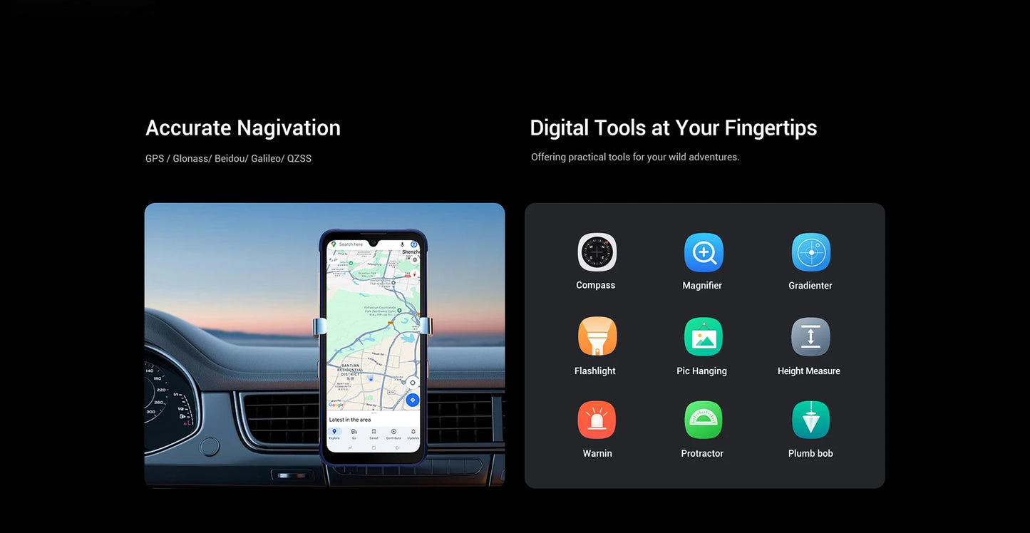 Fossibot F112 PRO 5G Rugged Smartphone 6.88" HD+ 7150mAh 24GB(8+16) 256GB Mobile Phone 50MP Environmentally Friendly Cellphone