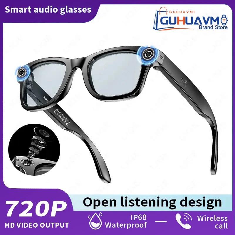 AI Smart Glasses with 8MP Camera Video Recording 100+ Languages Translation Sunglasses Bluetooth Call Music Play Men Women 2025