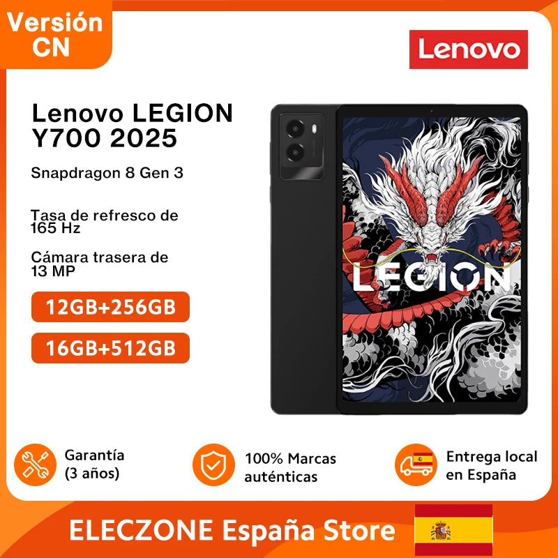 CN Version Lenovo LEGION Y700 2025 Gaming Tablet Game Mode Snapdragon 8 Gen 3 8.8" 165Hz Display 6550mAh Battery 68W Charging 13MP Camera