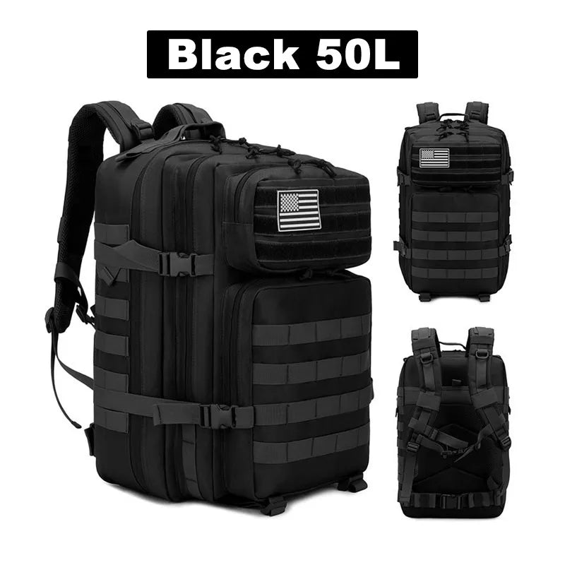 Outdoor Sports Multi-functional Bags50L Tactical Backpack Men's Travel Large Capacity Rucksacks Men Waterproof