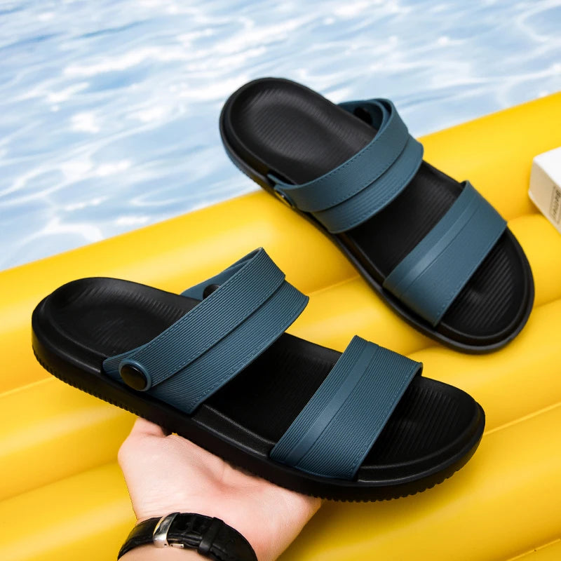 Summer Men's Slippers Flat Bottom Sandals Driving Shoes Indoor Outdoor Beach Slippers Casual EVA Sport Sneakers Size40-45