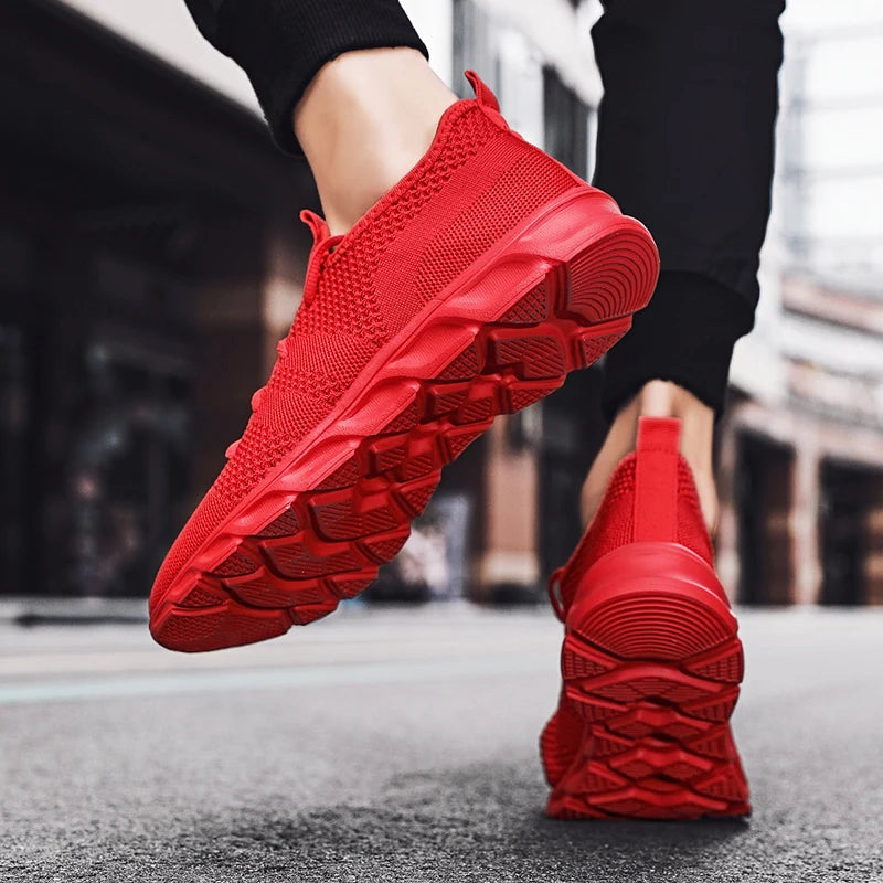 Mens Running Shoes Soft Soles Wear-resistant Breathable Sports Shoes Mesh Outdoor Fashion Big Size Tennis Shoes for Men