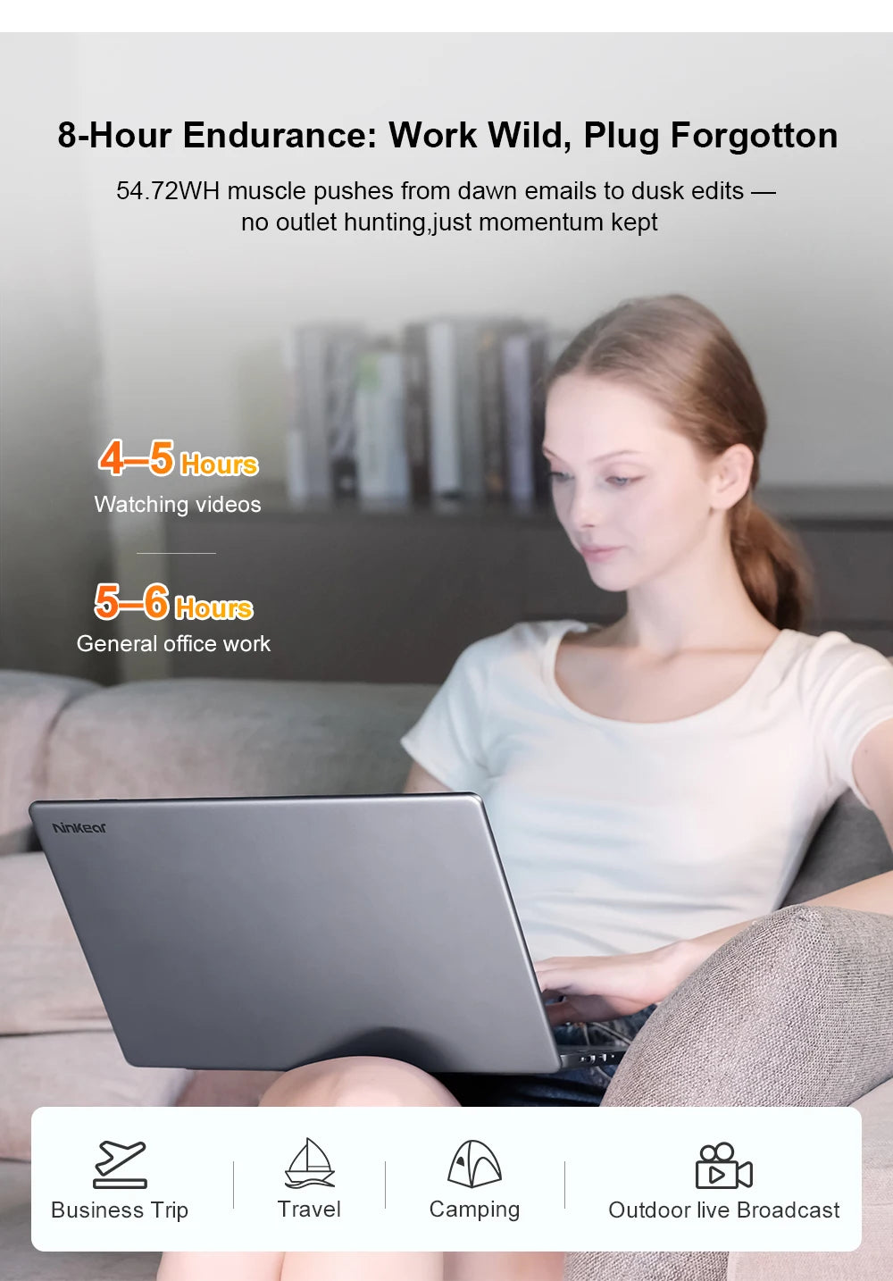 Ninkear A15 Pro Laptop AMD Ryzen 5 5500U 16 inch 120Hz 2560*1600 Display Screen 16GB 512GB Fingerprint Unlock Notebook Computer