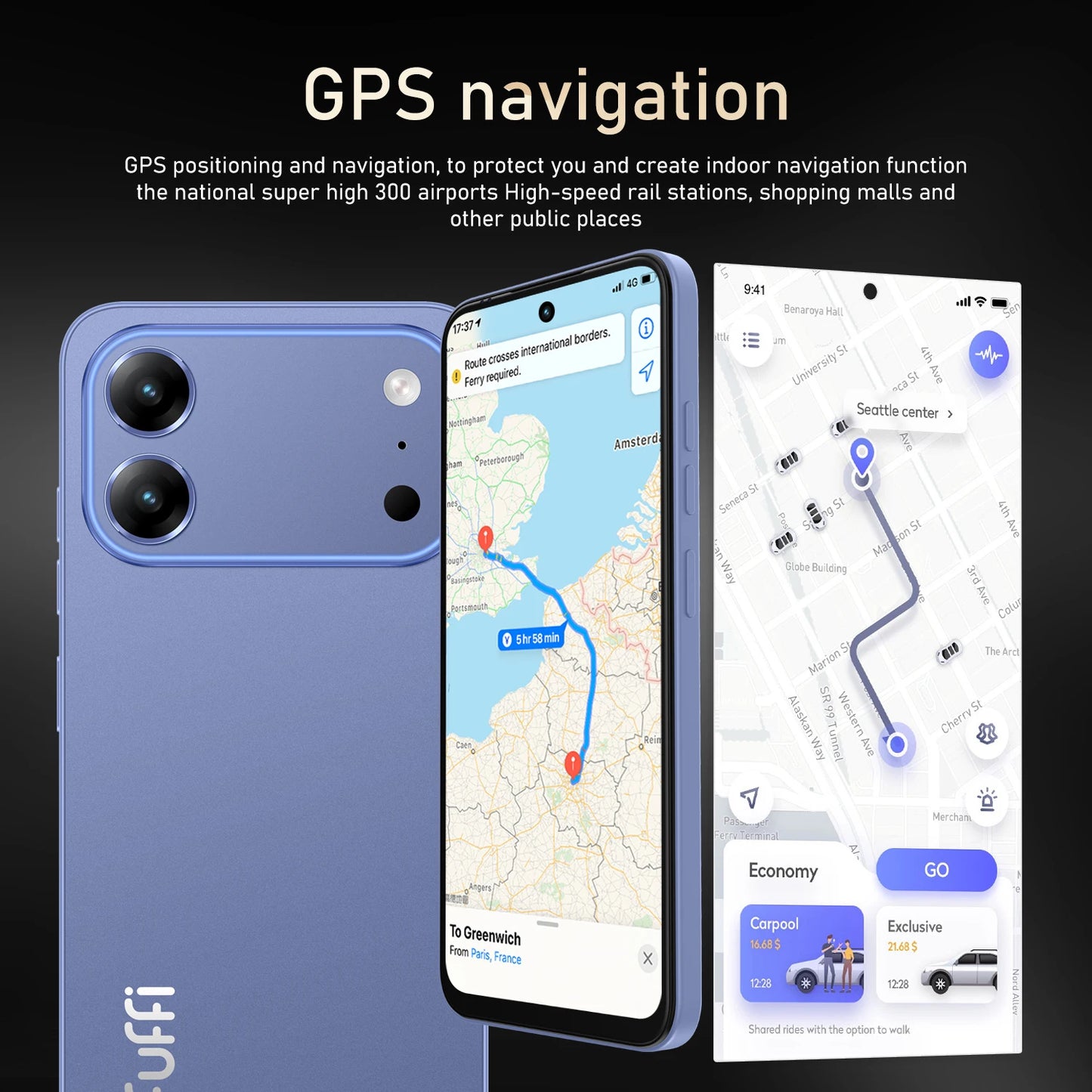 Global Vision 17 Pro Smartphone Android 12 12GB RAM 512GB ROM 6.67 Inch Phone 5800mAh 720x1612HD 24+48MP 5G Network Mobile Phone