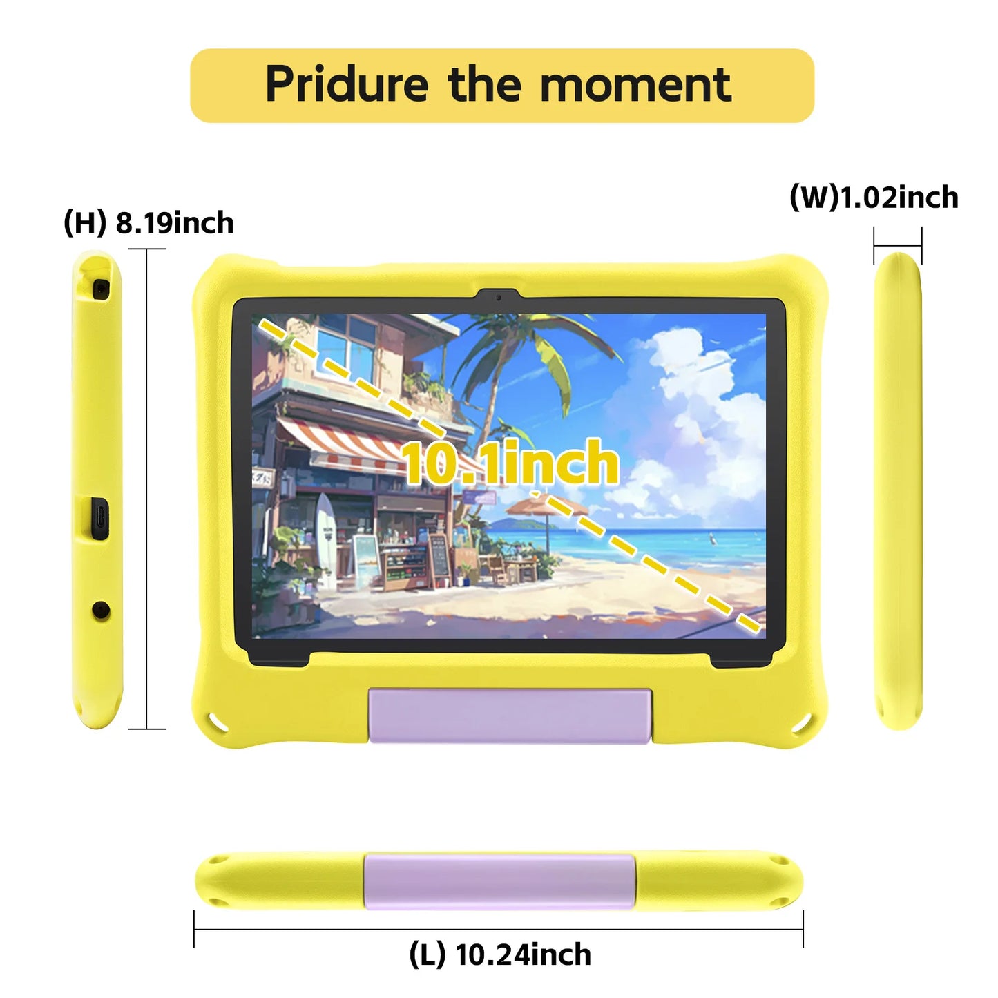 ANRY 10.1 inch Kids Android 15 Tablet 8GB (4+4GB) RAM 64GB ROM 5000Mah Octa-core 5G Wifi Children's Learning Educational Tablets