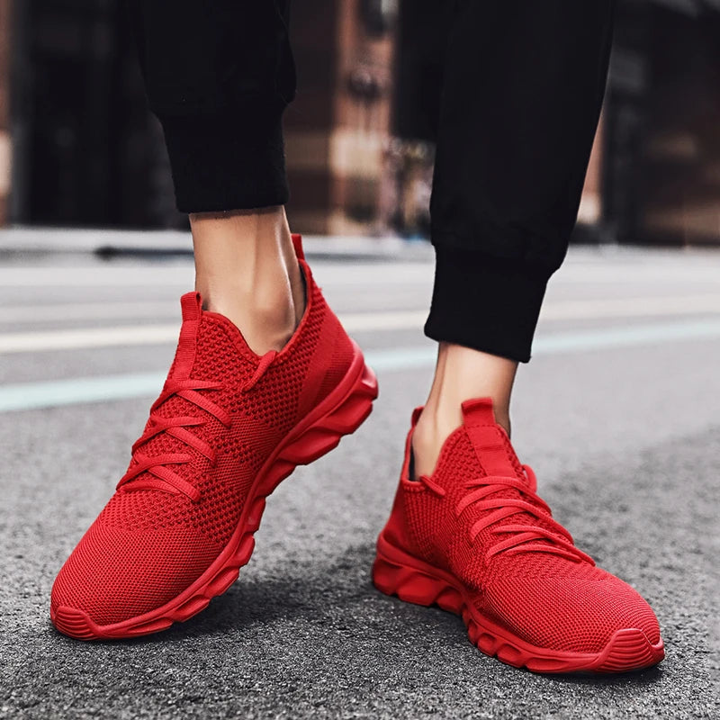 Mens Running Shoes Soft Soles Wear-resistant Breathable Sports Shoes Mesh Outdoor Fashion Big Size Tennis Shoes for Men