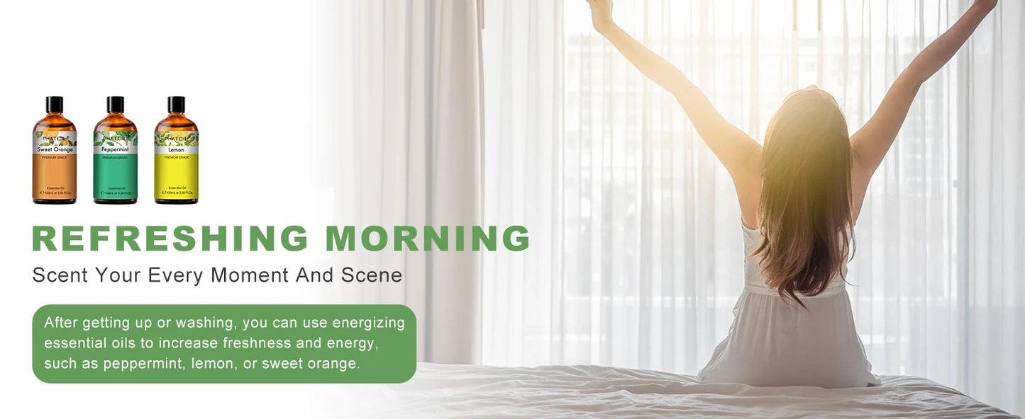 PHATOIL 100ml Natural Essential Oil For Skin Aromatherapy Lemongrass Eucalyptus Lavender Peppermint Fragrance Essential Oils