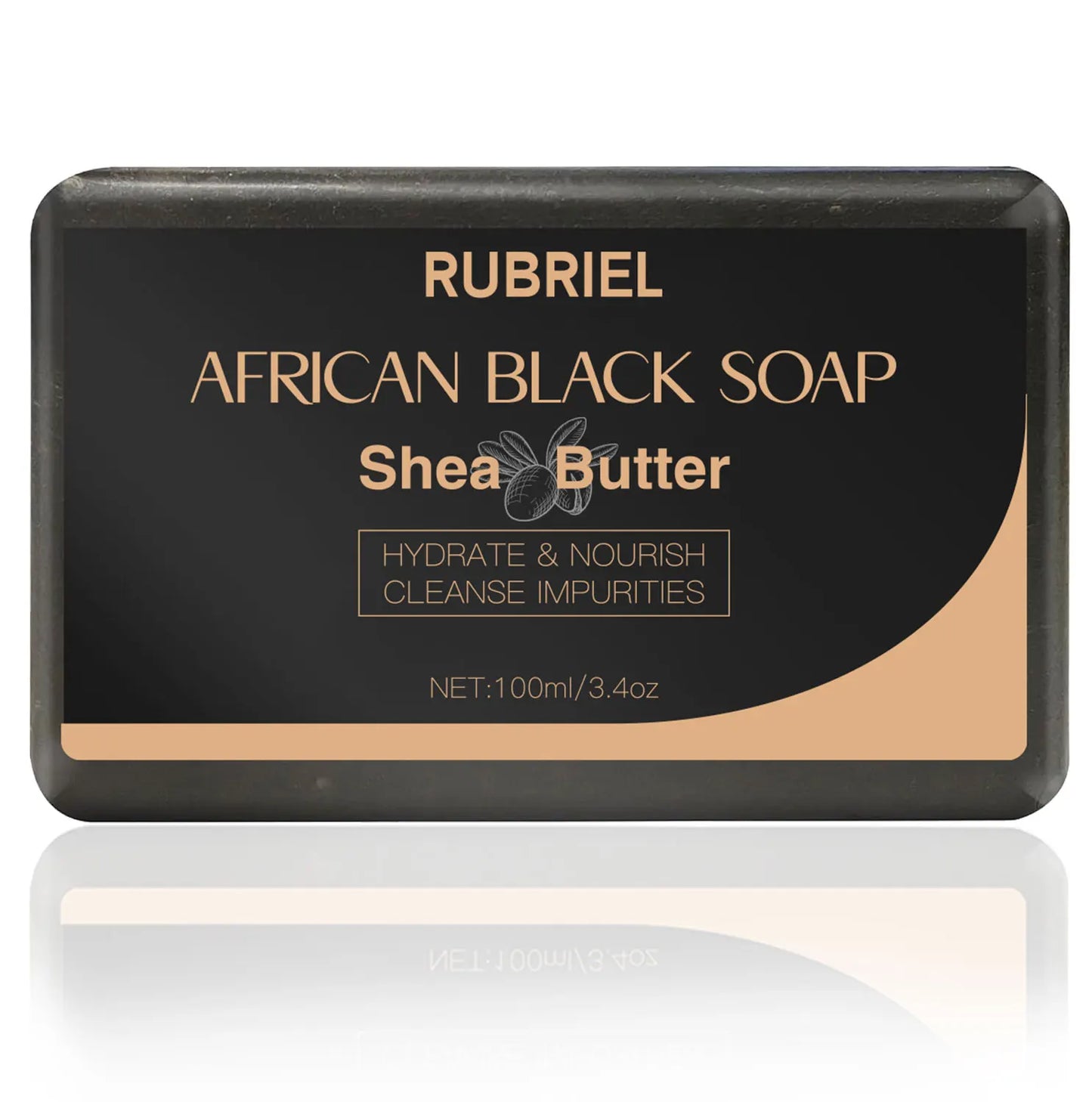 100g AFRICAN BLACK SOAP Shea Butter Bar Moisturizing Acne Treatment Cleanser for Clear Skin Care Deep Cleaning Glowing