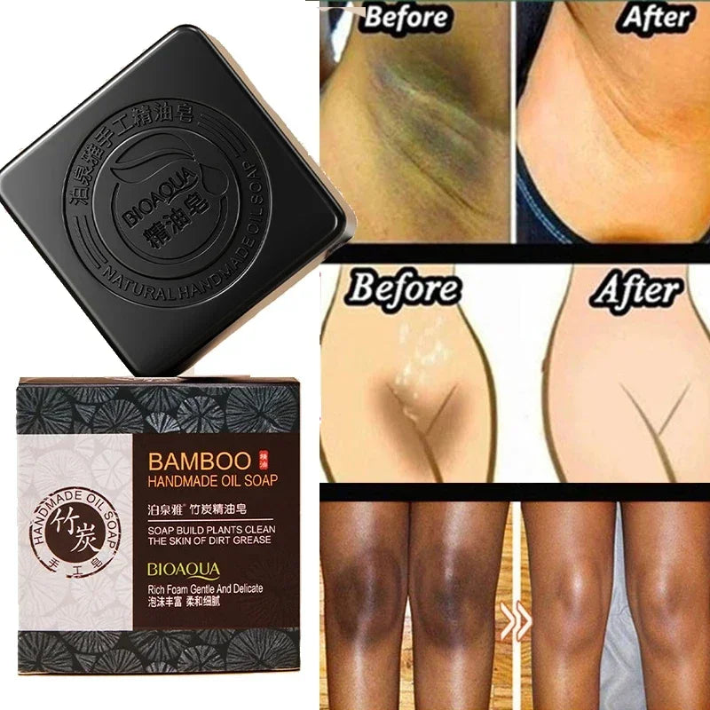 100g Bamboo Charcoal Handmade Soap Skin Moisturizing Deep Cleansing Oil Control Blackhead Remover Face Wash Hair Bath Skin Care