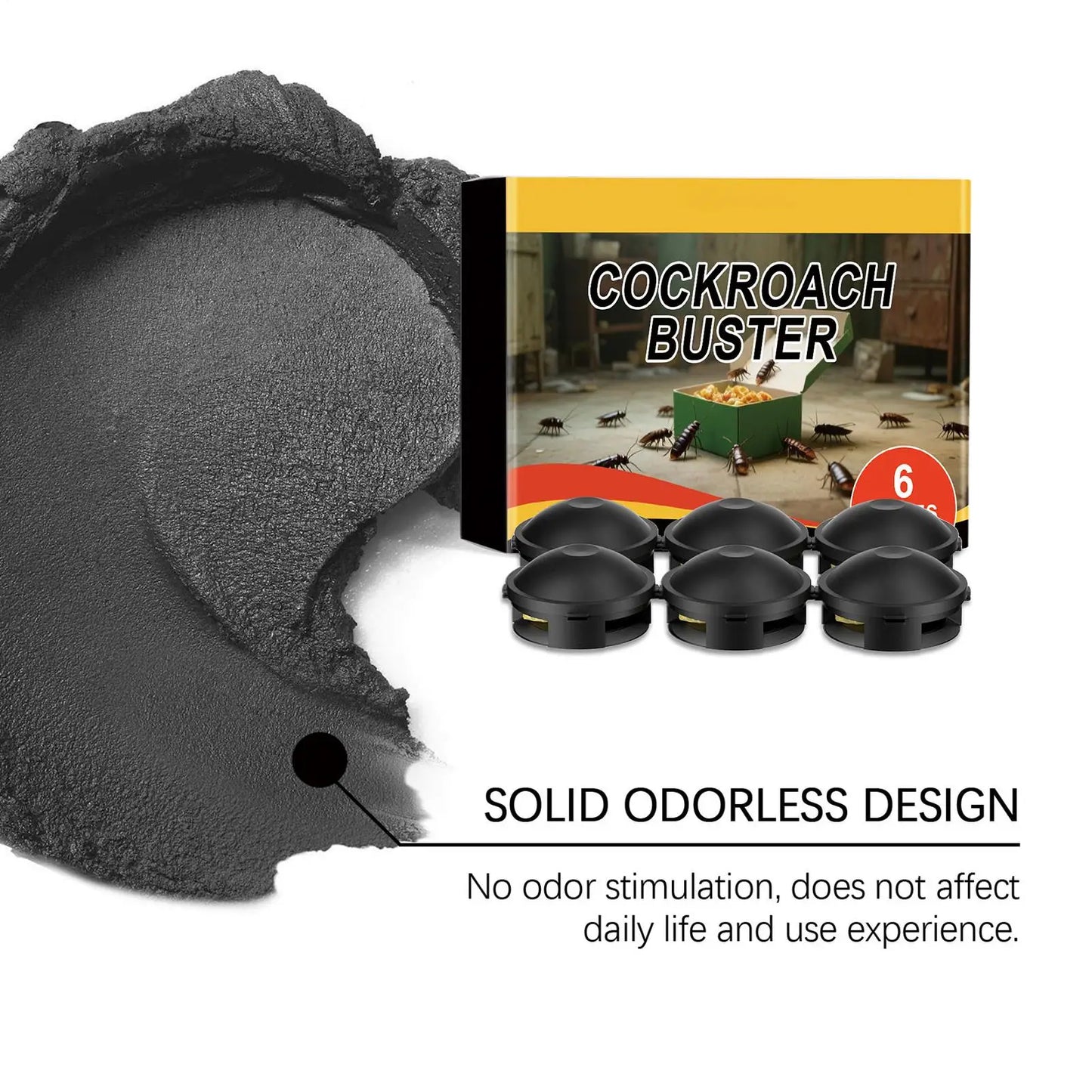 Roach Bait Cockroach Attractant for Home Noxious Animal Control Supplies for Bathroom Kitchen Backyard Break Room Community