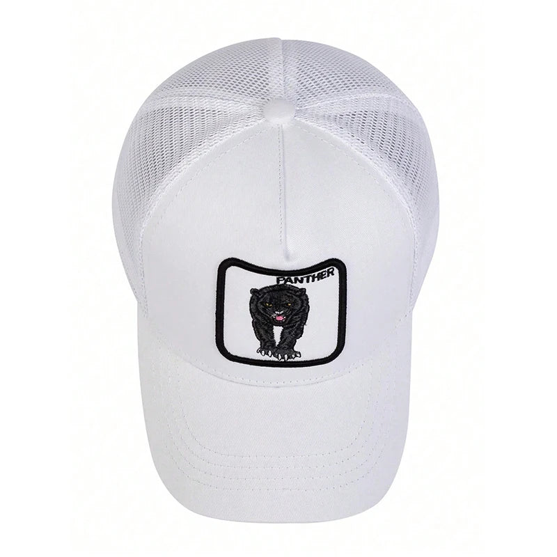 Unisex Leopard Embroidery Baseball Net Caps Spring and Summer Outdoor Adjustable Casual Hats Sunscreen Hat