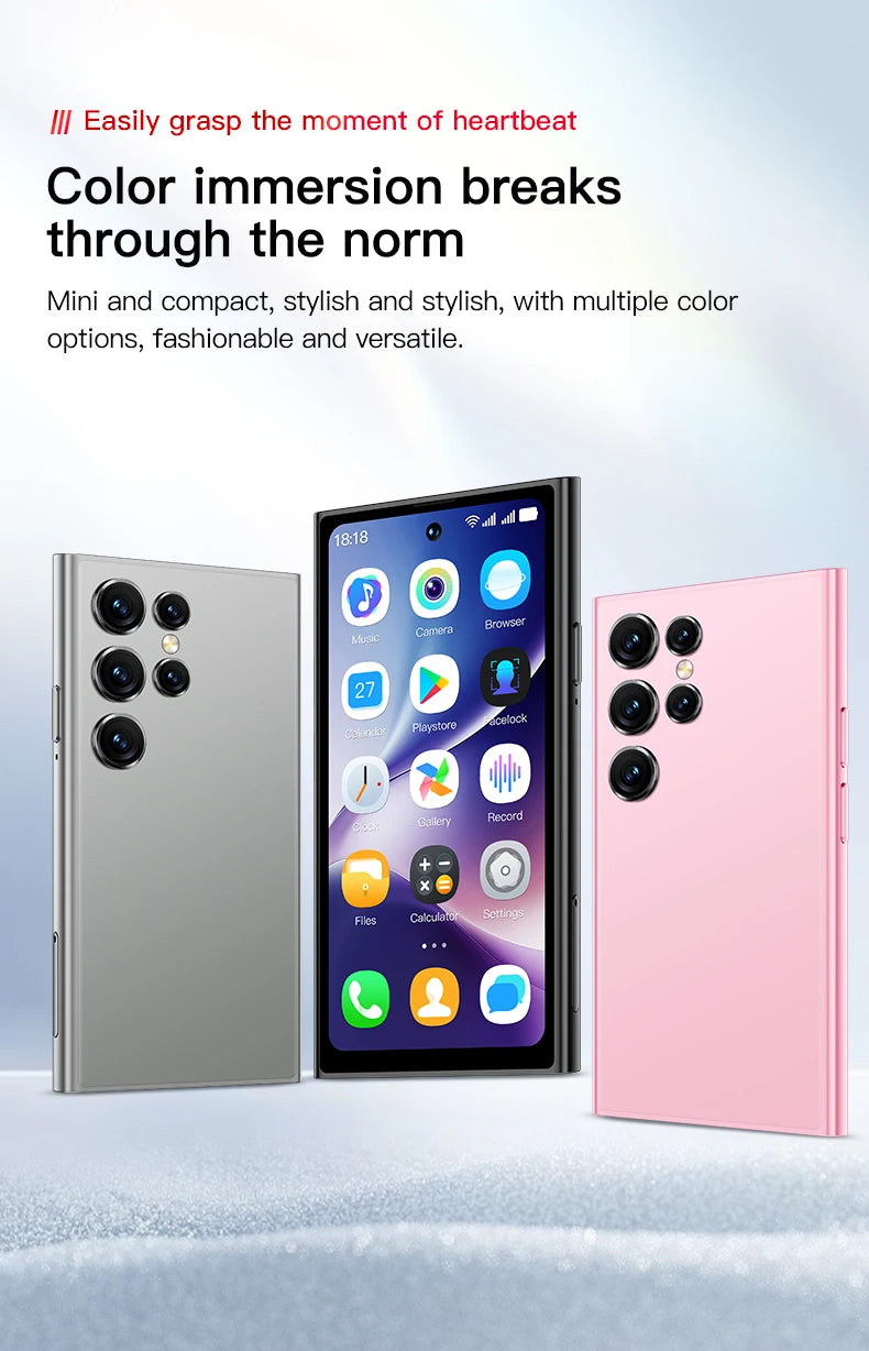 ONEMYTH S25 Pro 4.0" Mini Smartphone 2GB RAM 16GB ROM Android10.0 Face Recognition Unlock 2000mAh 3G Small Mobile Phone