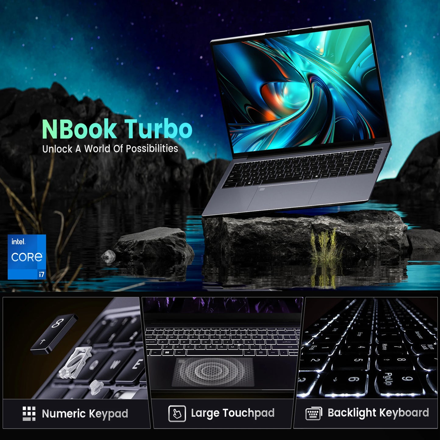 N-one NBook Turbo Intel i7-13620H 16 inch Gaming Laptop 32GB+1TB SSD Computer 1920*1200, 5000mAh, Wi-Fi 5,Bluetooth 4.2,10C/16T
