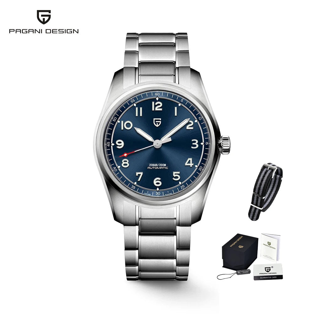2025 PAGANI DESIGN Luxury Pilot Automatic Mechanical Watch 38MM Sapphire Waterproof Watch for Men Relogio Masculino PD1717 V2