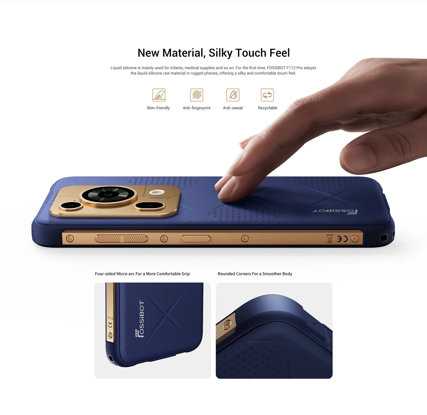 Fossibot F112 PRO 5G Rugged Smartphone 6.88" HD+ 7150mAh 24GB(8+16) 256GB Mobile Phone 50MP Environmentally Friendly Cellphone