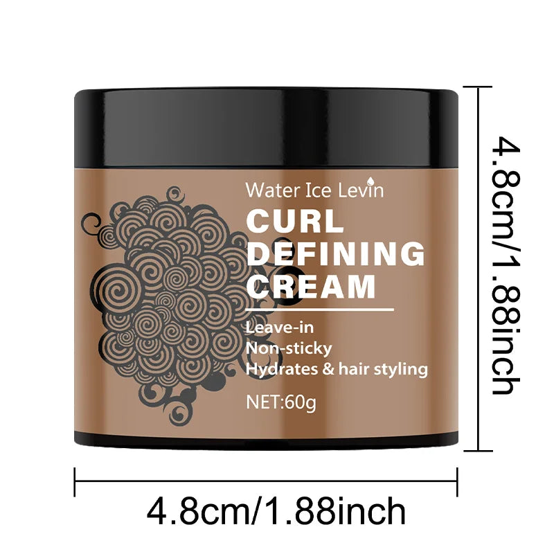 60g Curly Hair Styling Cream - Moisturizing Hair Styling Cream Suitable for Normal Hair, Men and Women, Easy to Use and Carry with Plant Formula