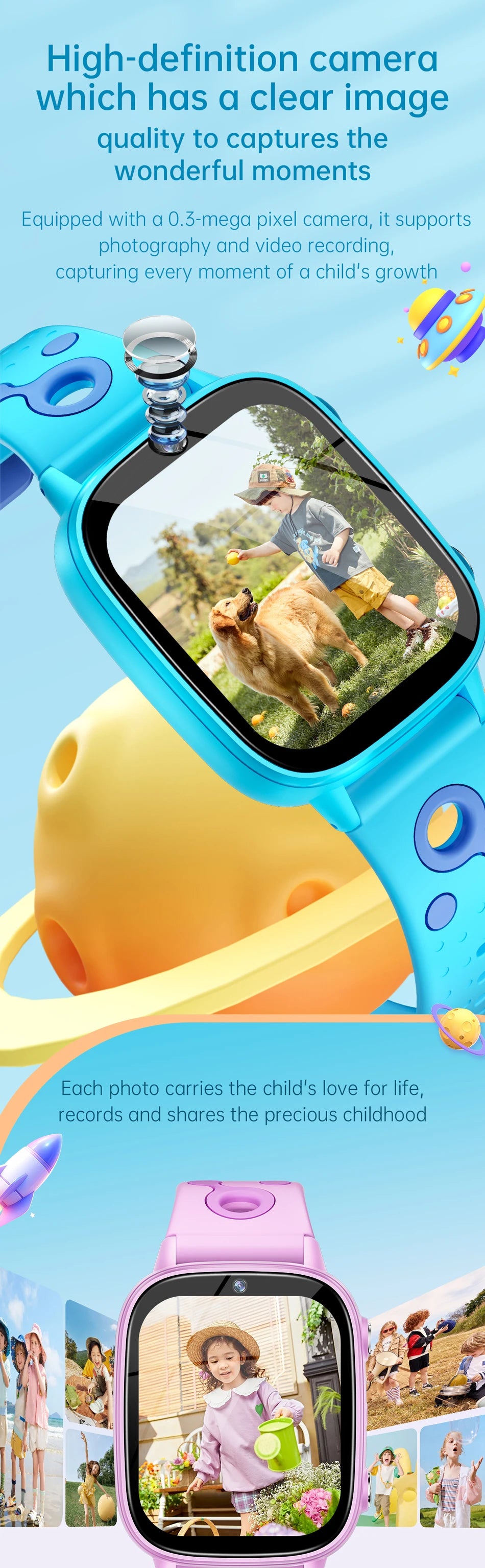 2025 New Smart Watch For Children HD Touch Screen Camera 26 Games Learn vocabulary Alarm Clock Calculator Birthday Gift Boy Girl