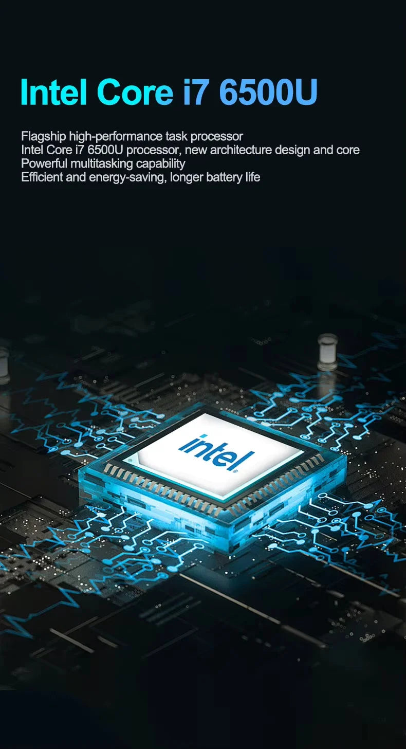 15.6" Ultra Slim Intel Core i7 6500U Laptop Computer Windows 11 16GB DDR4 1TB SSD Notebook PC Fingerprint Unlock Gaming Laptops