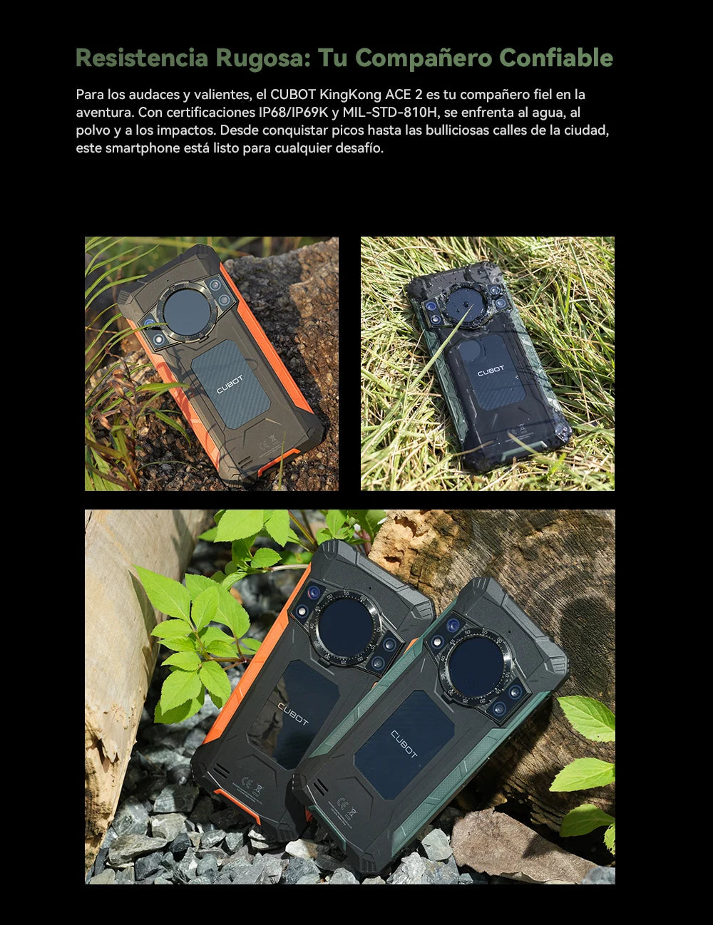 Cubot Kingkong Ace 2, Ultra-Thin and Robust Smartphone with Android 14, 16 Gb Ram (6 Gb + 10 Gb Expandable), 128 Gb Rom, 6.56 Inch and 90 Hz Screen, Nfc, 5100 Mah Battery, 4g Cell Phone