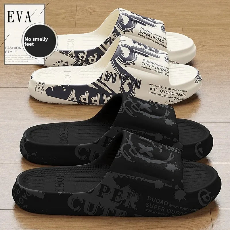 Anti-Odor Men's Slippers Summer Bathroom Couples Indoor Outdoor Wearable Non-Slip Durable Cold Slippers Women's Slippers