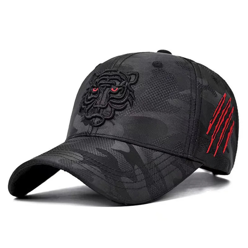 New Cotton Black Tiger Embroidery Baseball Cap Men Women Hip Hop Hat Summer Leisure Trucker Caps Unisex Snapback Hats Gorras