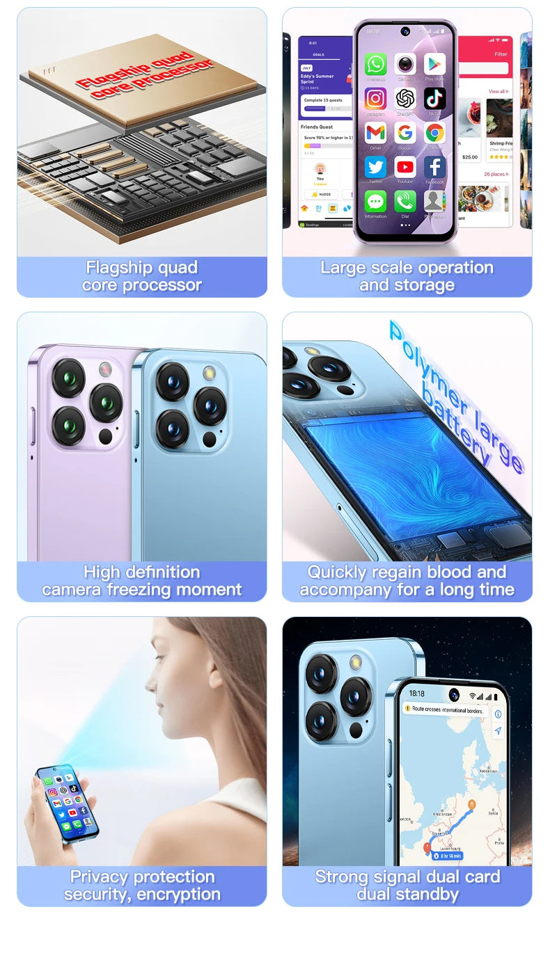 SOYES XS19 Mini Smartphone 3.88in 2GB RAM 16GB ROM Android10.0 With Facial Recognition Dual SIM Standby 3G Network Small Phone