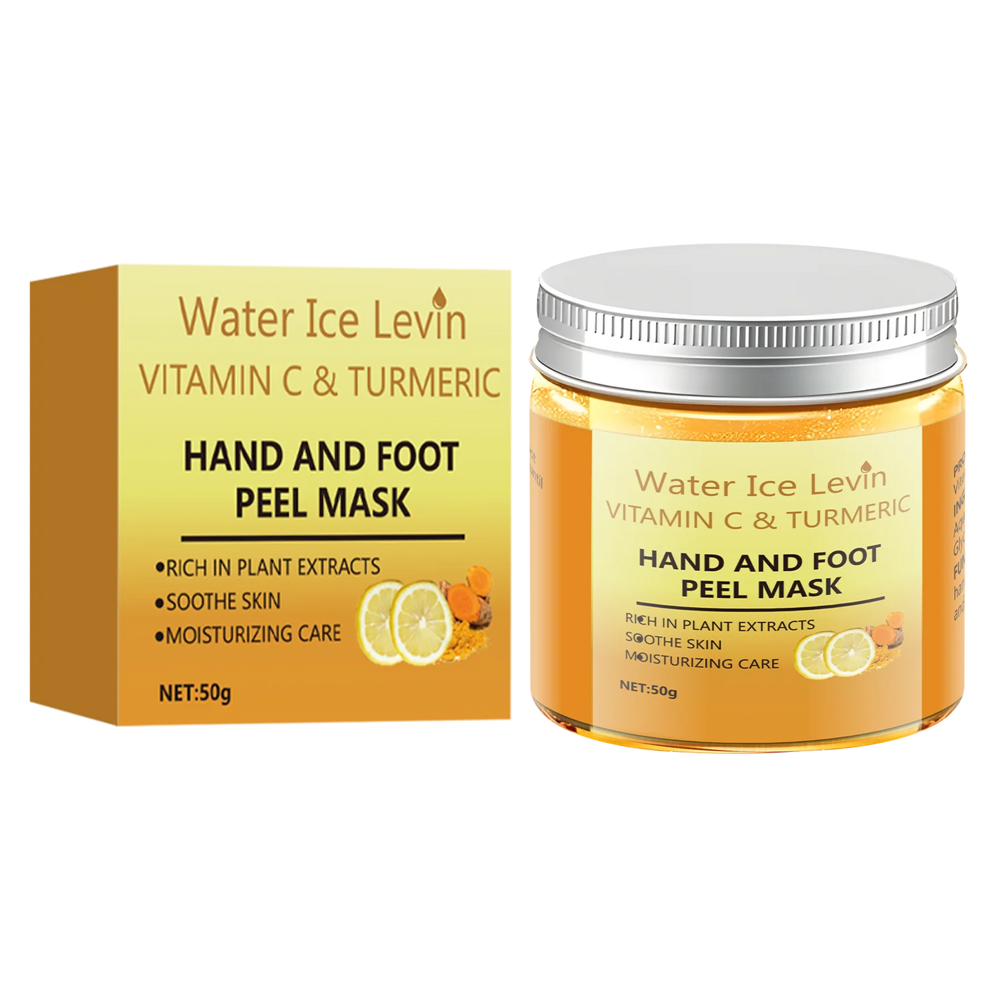 50g Turmeric Vitamin C Hand and Foot Mask, Plant Care, Moisturizing and Moisturizing, Instant Wash, Smooth Repair, Light Skin Nutrition, One Step Fresh Skin