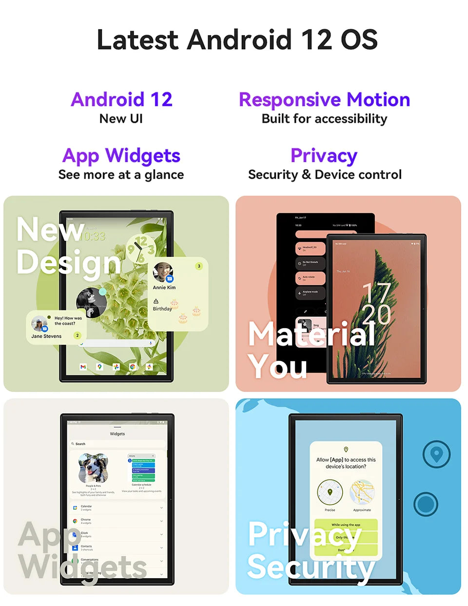 HEADWOLF WPad3 Android 12 Tablet 10.1 inch 6GB RAM DDR4X 128GB ROM UFS 2.1 MTK 8183 Octa-core Tablet PC Rear Camera16MP 7700 mAh