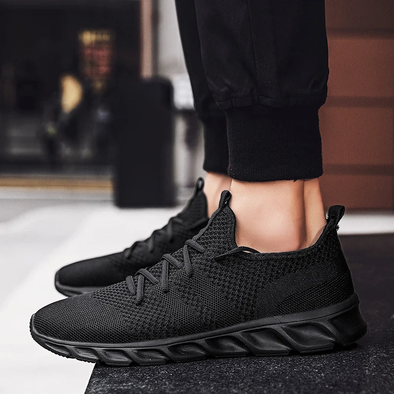 Mens Running Shoes Soft Soles Wear-resistant Breathable Sports Shoes Mesh Outdoor Fashion Big Size Tennis Shoes for Men