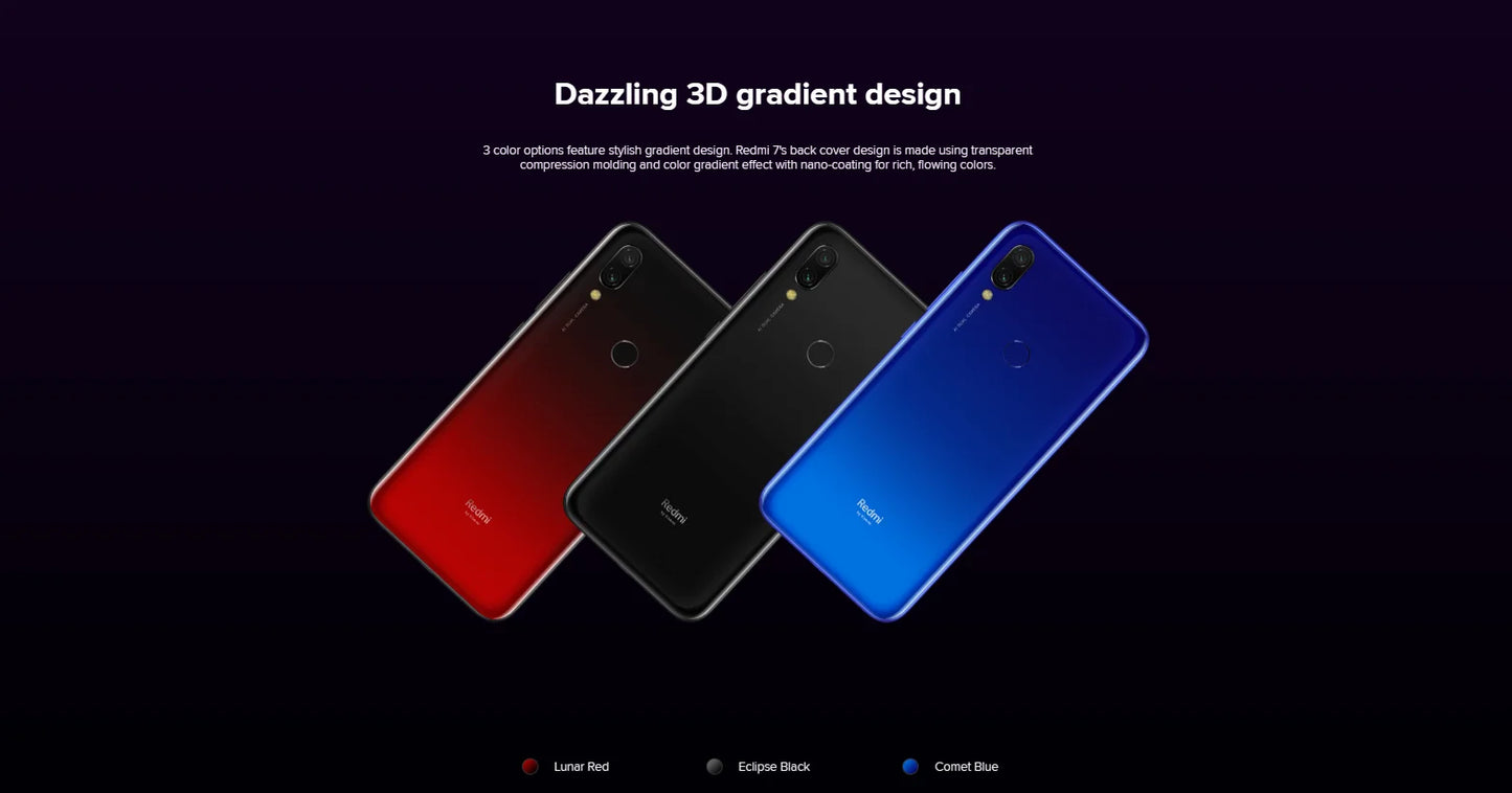 Xiaomi Redmi 7 Cellphone with Phone Case, Dual SIM Solt Cellphone Android Cell Phone Dual Camera used phone